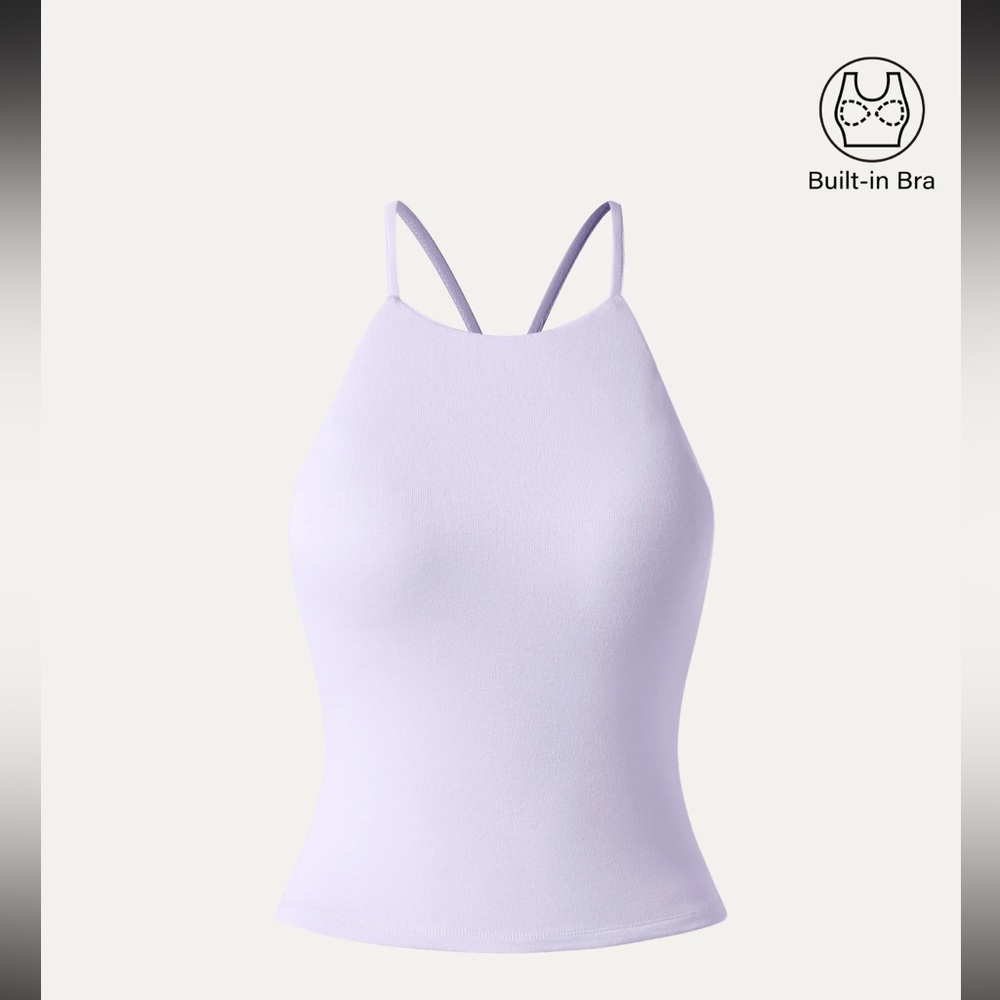 OGL Lavender Crop Top with Built-in Bra